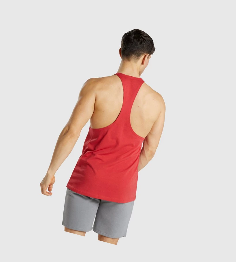 Gymshark Legacy Miesten Hihaton Paita Punainen | RJMKNV718
