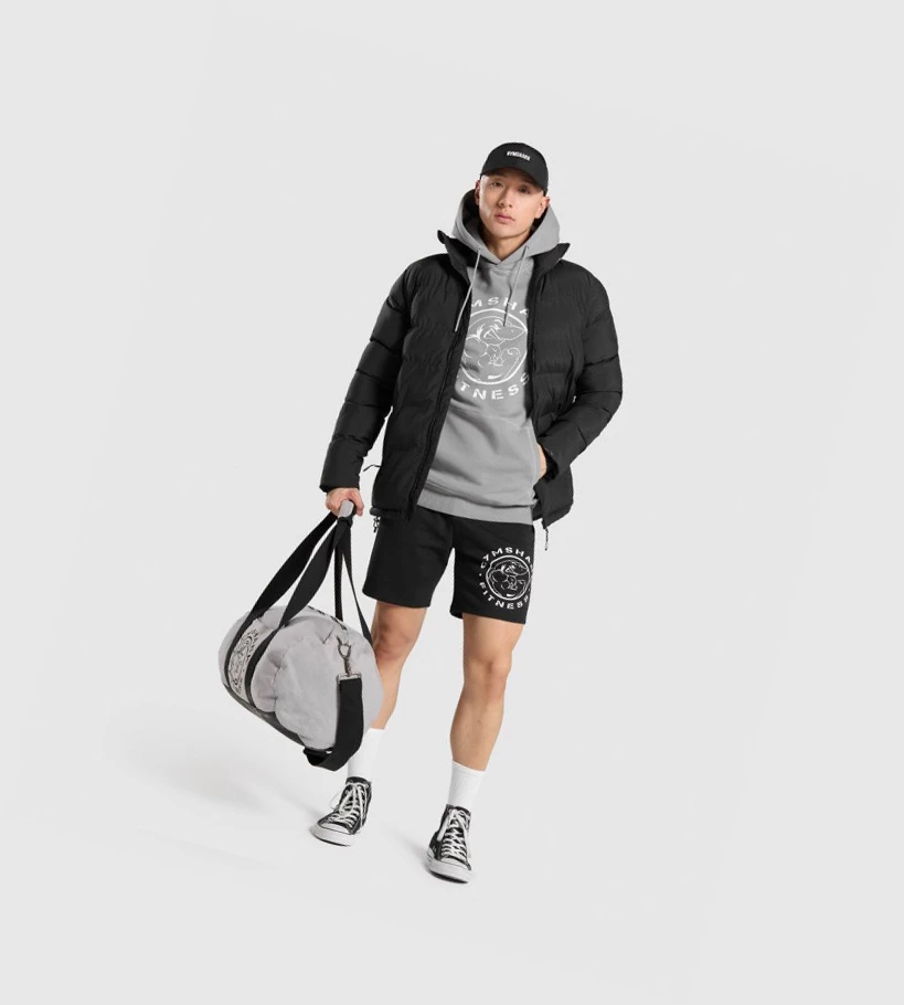 Gymshark Legacy Miesten Shortsit Mustat Valkoinen | YHRJKC975