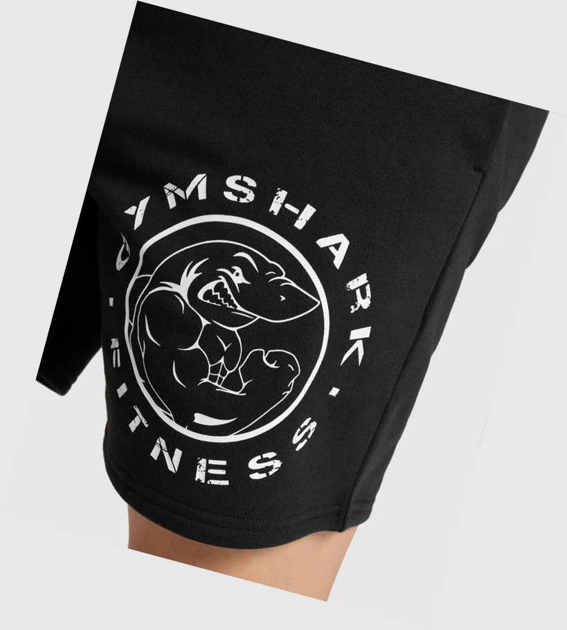 Gymshark Legacy Miesten Shortsit Mustat Valkoinen | YHRJKC975