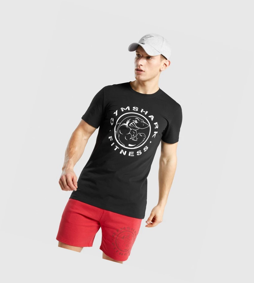Gymshark Legacy Miesten T Paidat Mustat Valkoinen | KIABOZ140
