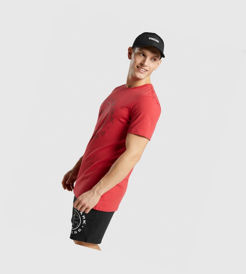 Gymshark Legacy Miesten T Paidat Punainen | MOTWUQ964