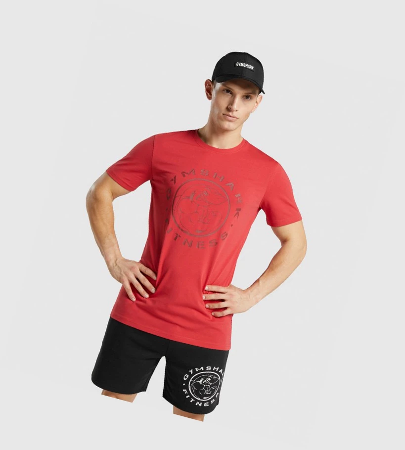 Gymshark Legacy Miesten T Paidat Punainen | MOTWUQ964