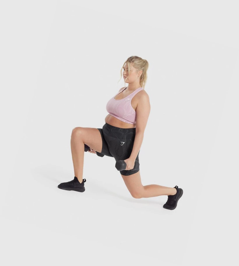 Gymshark Mercury Seamless Naisten Shortsit Mustat | CZEFJS541