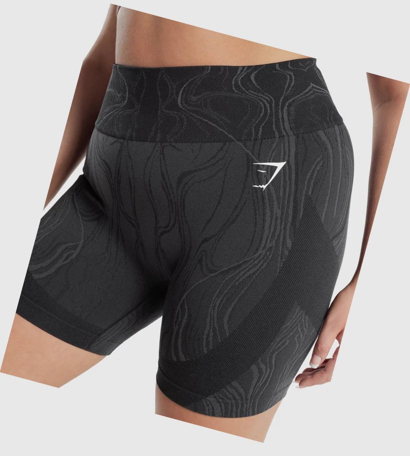 Gymshark Mercury Seamless Naisten Shortsit Mustat | CZEFJS541