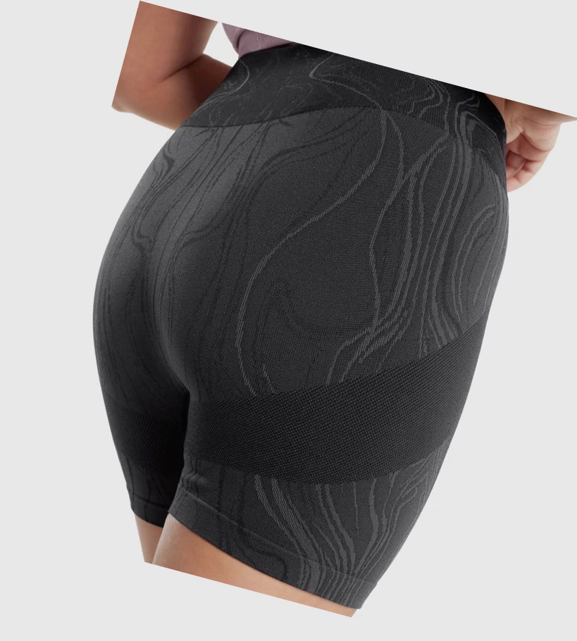 Gymshark Mercury Seamless Naisten Shortsit Mustat | CZEFJS541