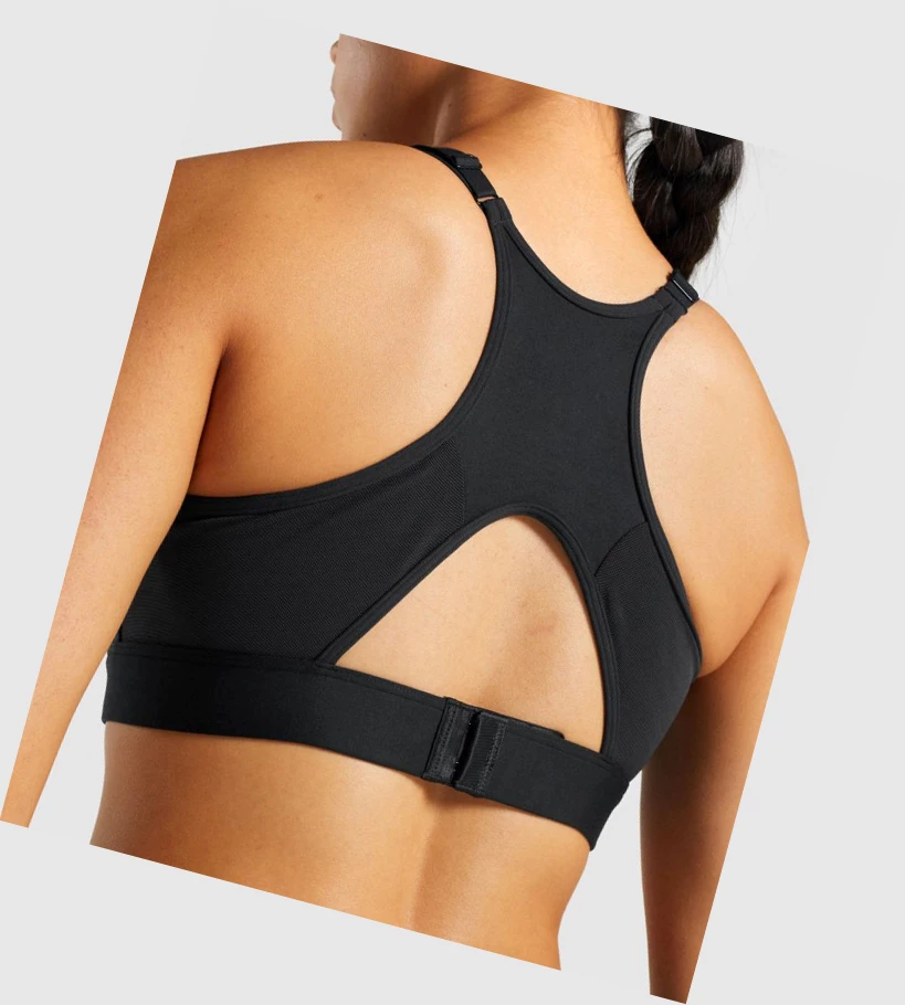 Gymshark Mesh Neckline Koulutus Naisten Urheiluliivit Mustat | FCROZS496