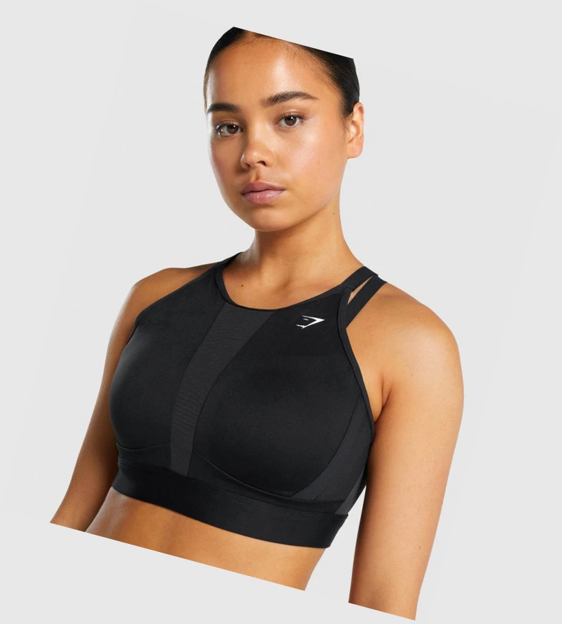 Gymshark Mesh Neckline Koulutus Naisten Urheiluliivit Mustat | FCROZS496