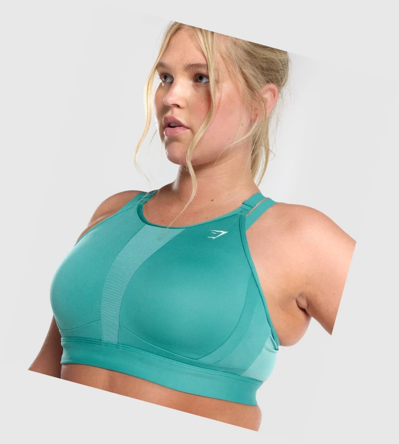 Gymshark Mesh Neckline Koulutus Naisten Urheiluliivit Turkoosi | HEJXMQ465