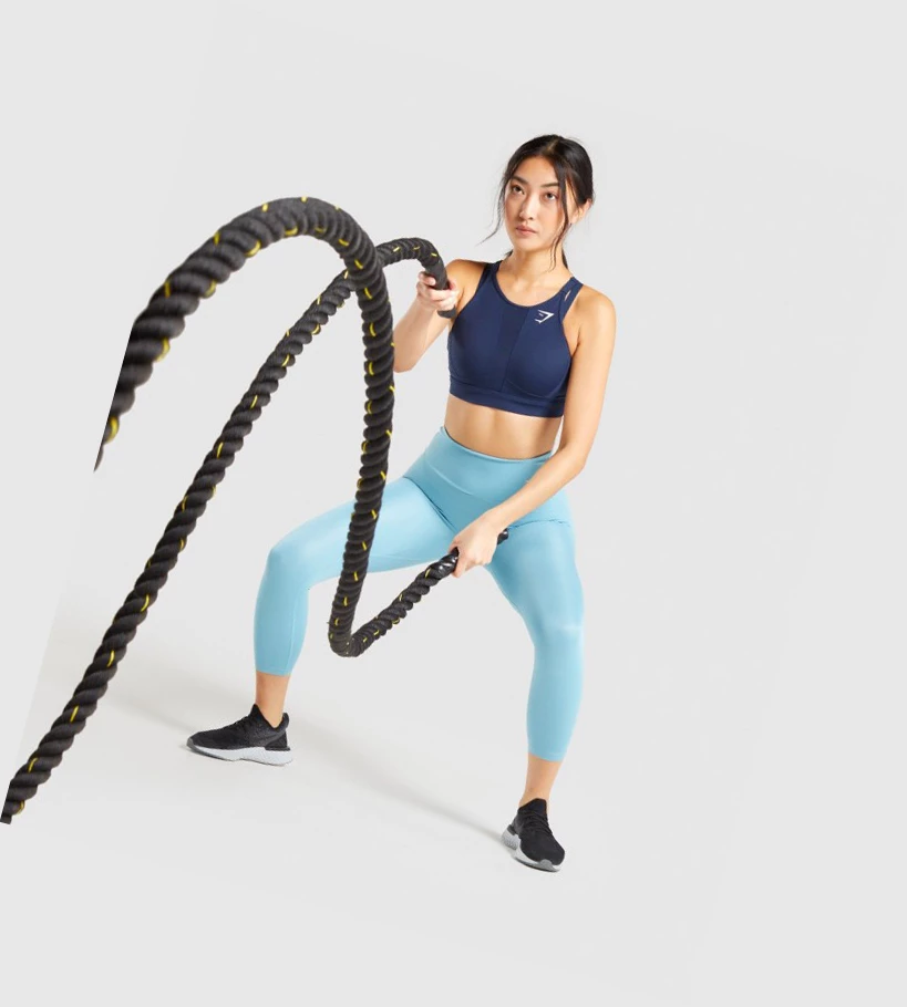 Gymshark Mesh Neckline Koulutus Naisten Urheiluliivit Laivastonsininen | LCBYWG607