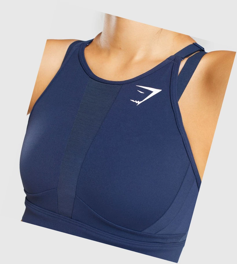 Gymshark Mesh Neckline Koulutus Naisten Urheiluliivit Laivastonsininen | LCBYWG607