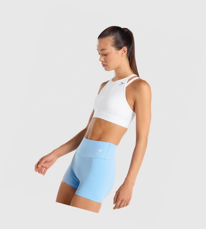 Gymshark Mesh Neckline Koulutus Naisten Urheiluliivit Valkoinen | MKJOEL490