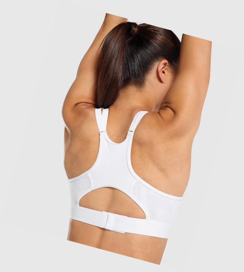 Gymshark Mesh Neckline Koulutus Naisten Urheiluliivit Valkoinen | MKJOEL490
