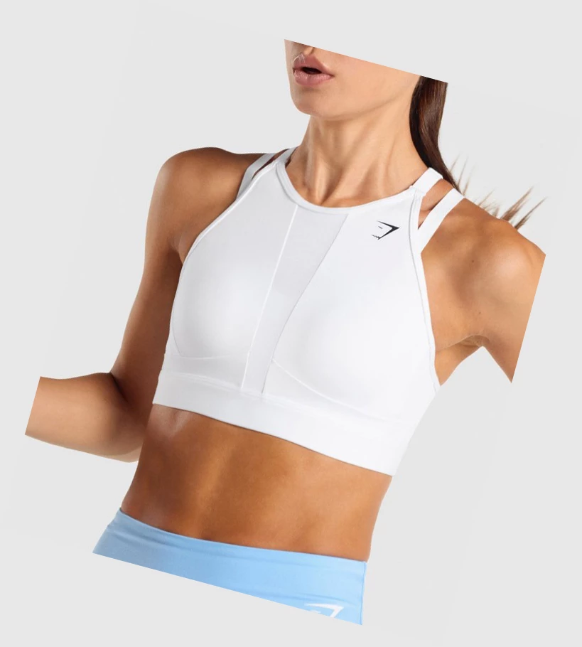 Gymshark Mesh Neckline Koulutus Naisten Urheiluliivit Valkoinen | MKJOEL490