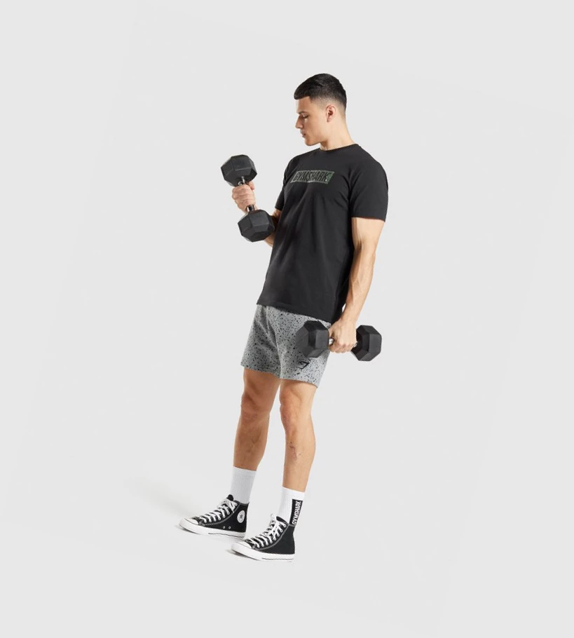Gymshark Micro Print Block Infill Miesten T Paidat Mustat | BWELRP387