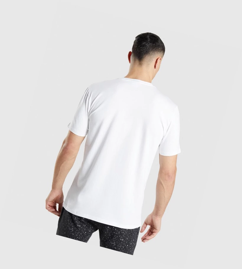 Gymshark Micro Print Block Infill Miesten T Paidat Valkoinen | FJCOMI865
