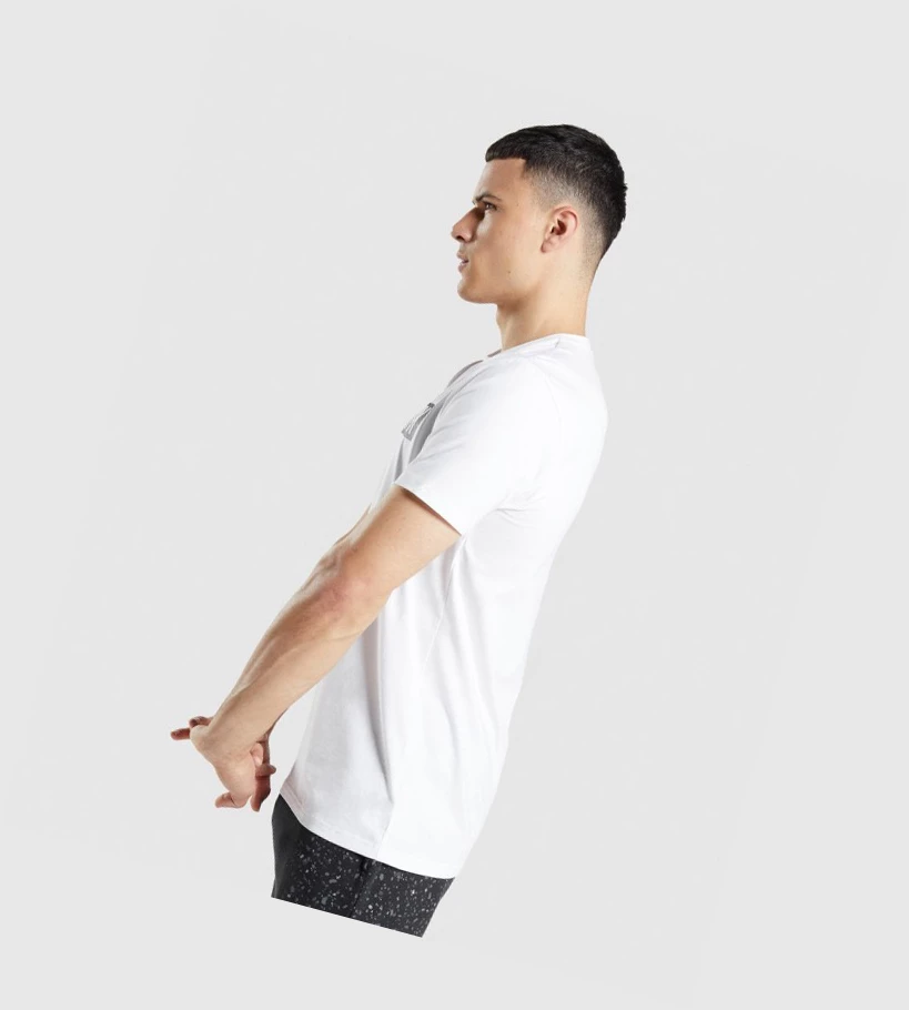 Gymshark Micro Print Block Infill Miesten T Paidat Valkoinen | FJCOMI865