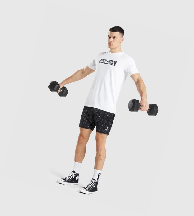 Gymshark Micro Print Block Infill Miesten T Paidat Valkoinen | FJCOMI865