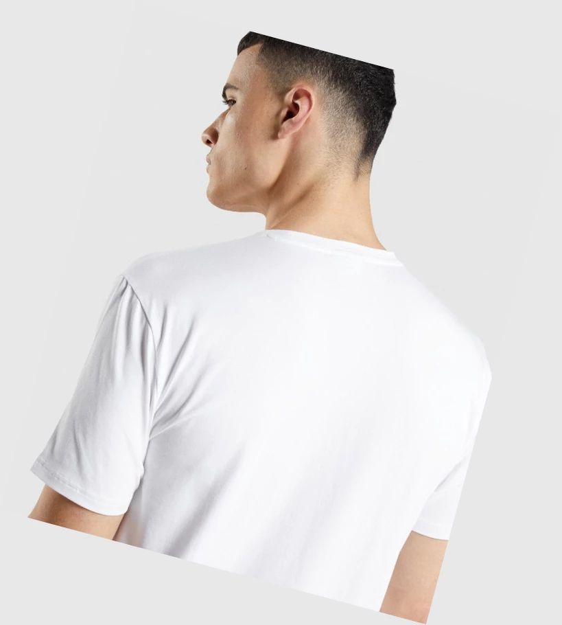Gymshark Micro Print Block Infill Miesten T Paidat Valkoinen | FJCOMI865