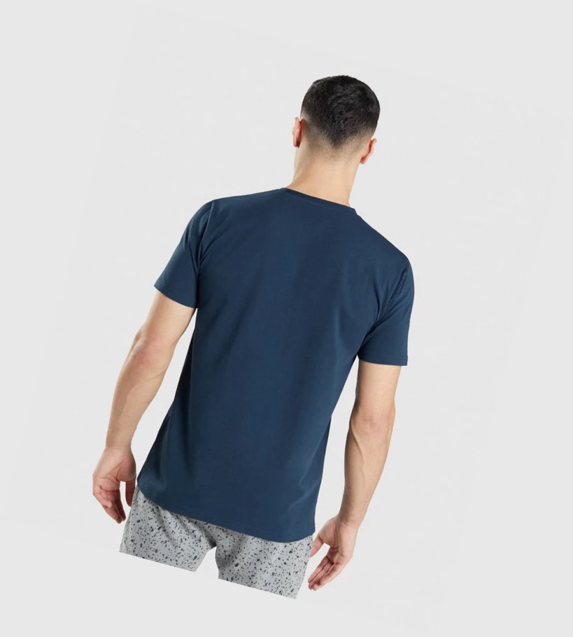 Gymshark Micro Print Block Infill Miesten T Paidat Laivastonsininen | PRVCHJ795