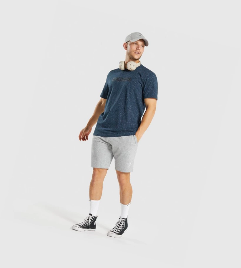Gymshark Micro Print Miesten T Paidat Laivastonsininen | UCZFHA093