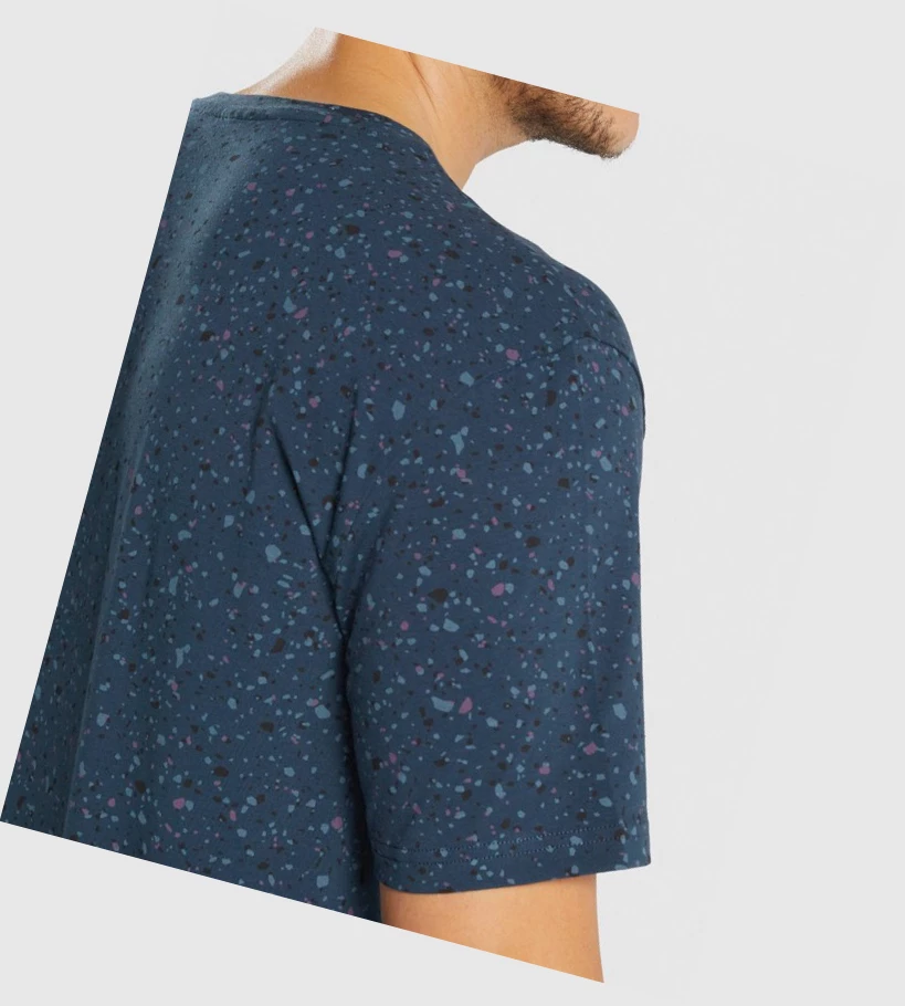Gymshark Micro Print Miesten T Paidat Laivastonsininen | UCZFHA093