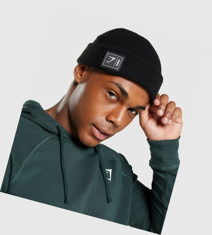 Gymshark New Era Fishermans Beanie Naisten Headband Mustat | GMHVBQ478