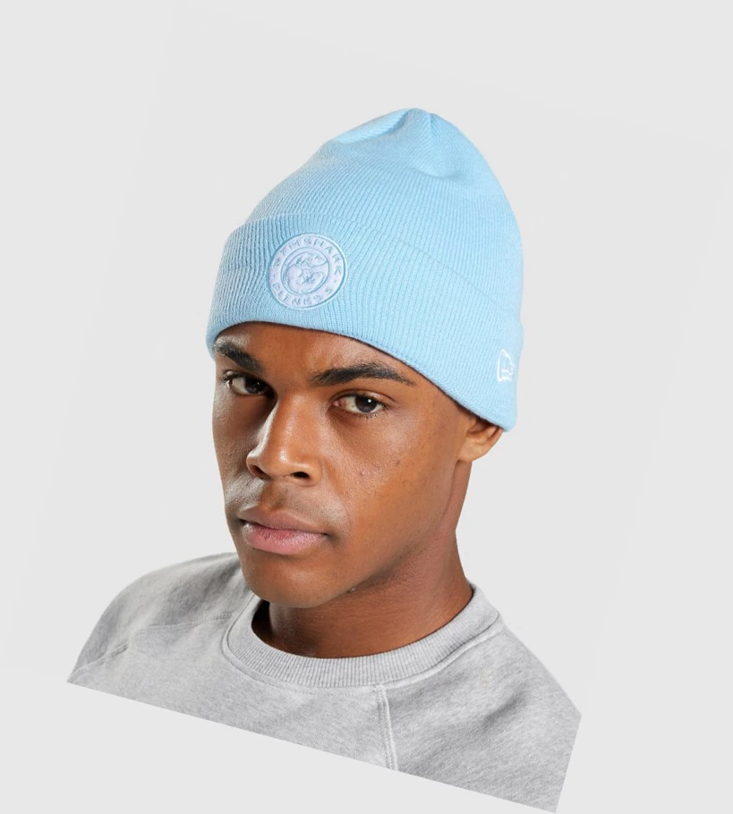 Gymshark New Era Legacy Cuff Knit Naisten Headband Sininen | EGWARS043