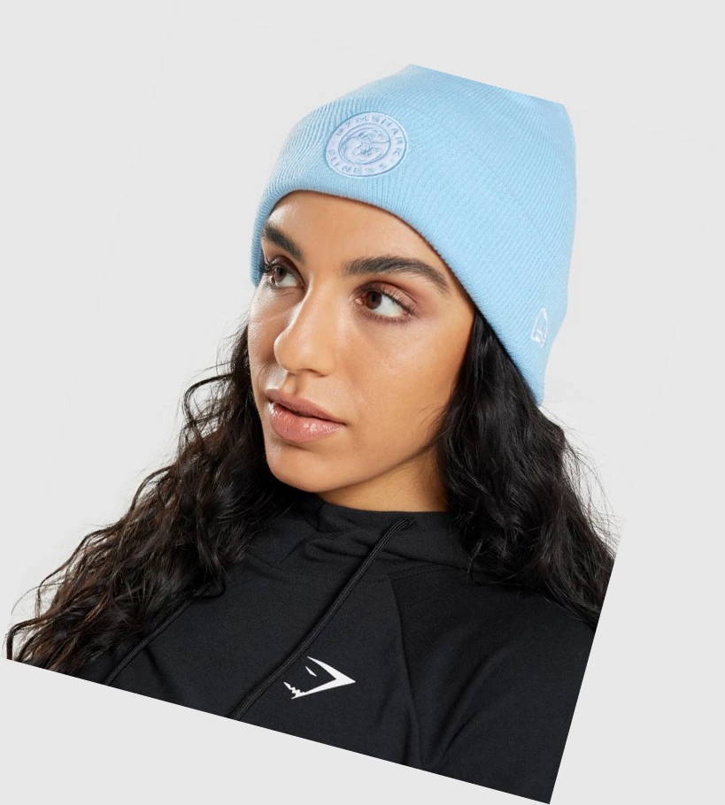 Gymshark New Era Legacy Cuff Knit Naisten Headband Sininen | EGWARS043