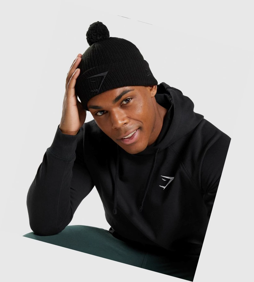 Gymshark New Era Mini Pom Miesten Headband Mustat | BZUNDP492