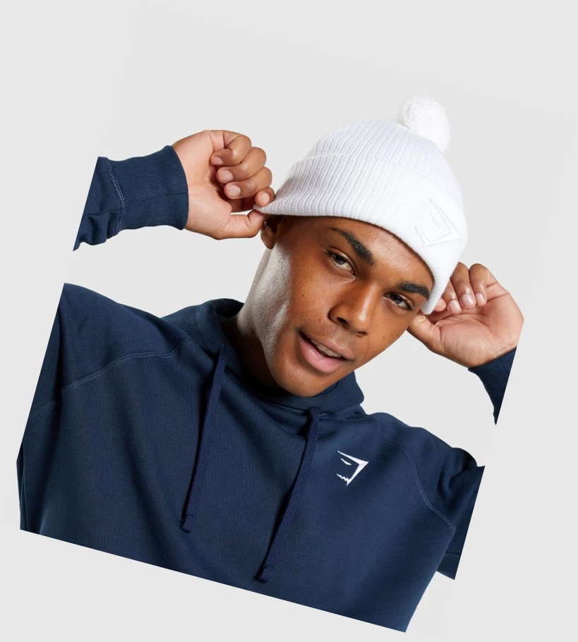 Gymshark New Era Mini Pom Miesten Headband Valkoinen | VAIDJB182