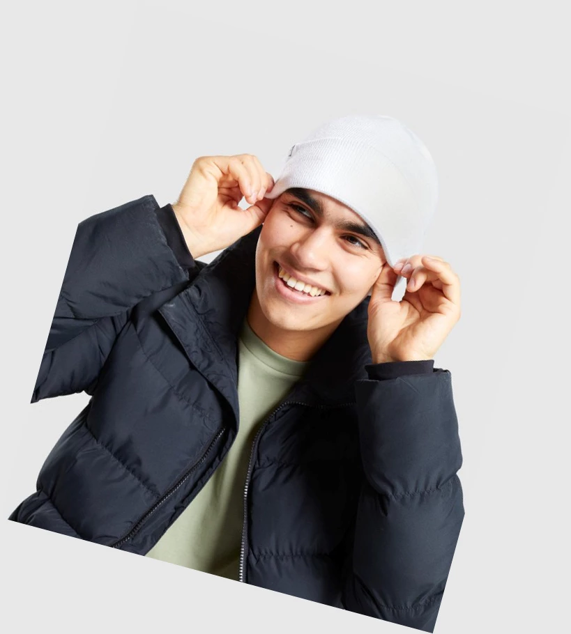Gymshark New Era Sharkhead Cuff Knit Miesten Headband Valkoinen | XHJCMY085