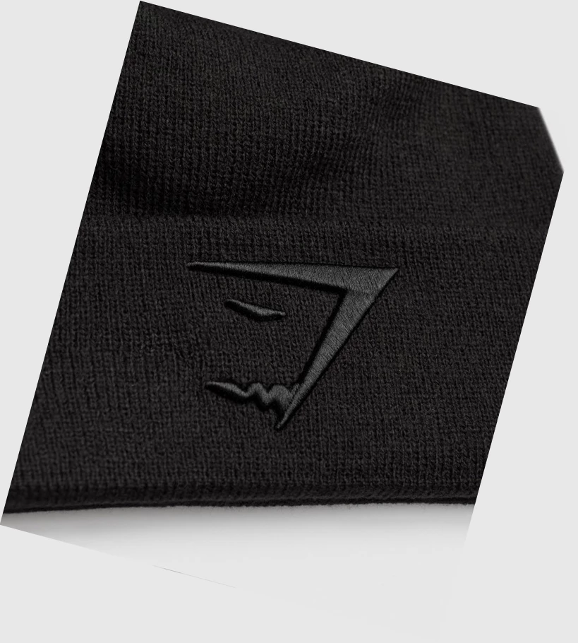 Gymshark New Era Sharkhead Cuff Knit Naisten Headband Mustat | XWSNOE516