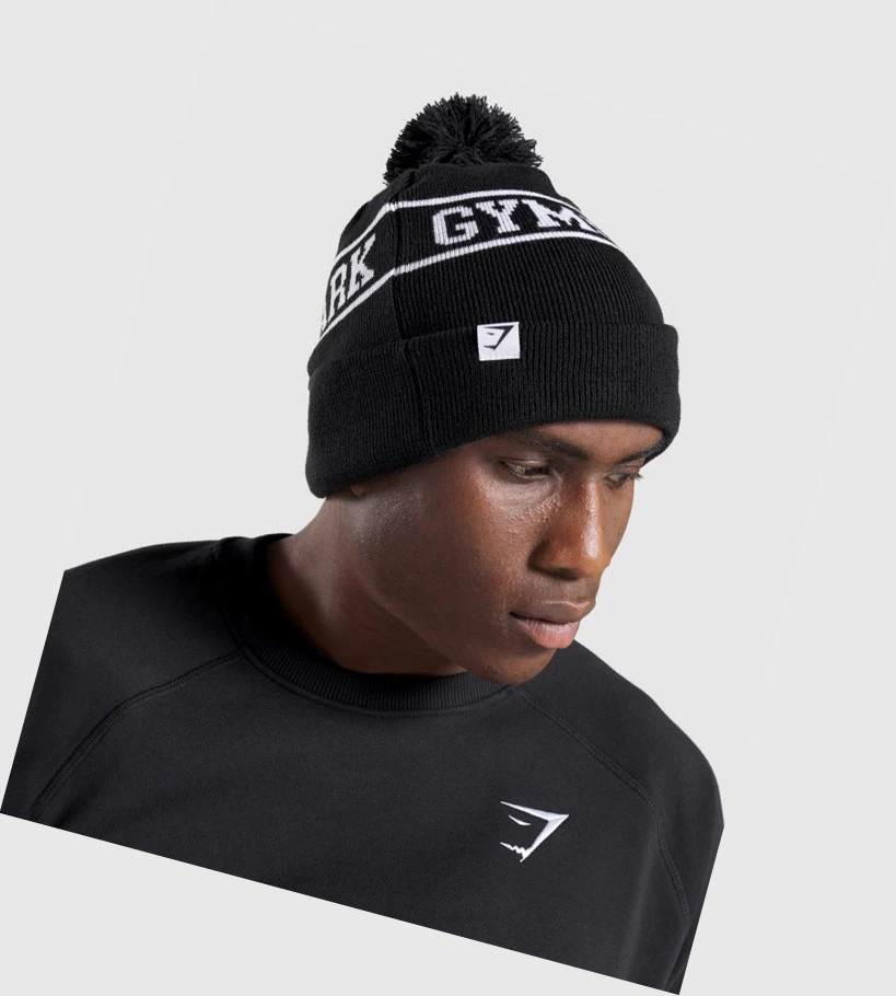 Gymshark New Era Tab Beanie Miesten Headband Mustat | CVTZNF725