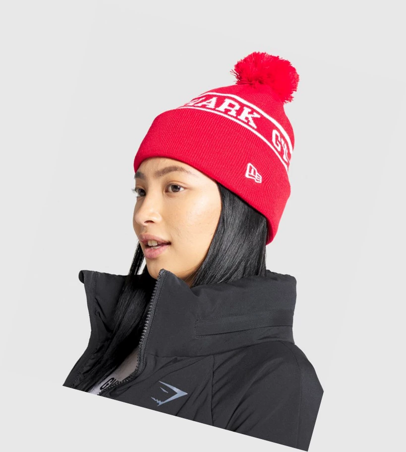 Gymshark New Era Tab Beanie Miesten Headband Punainen | JURVXB158