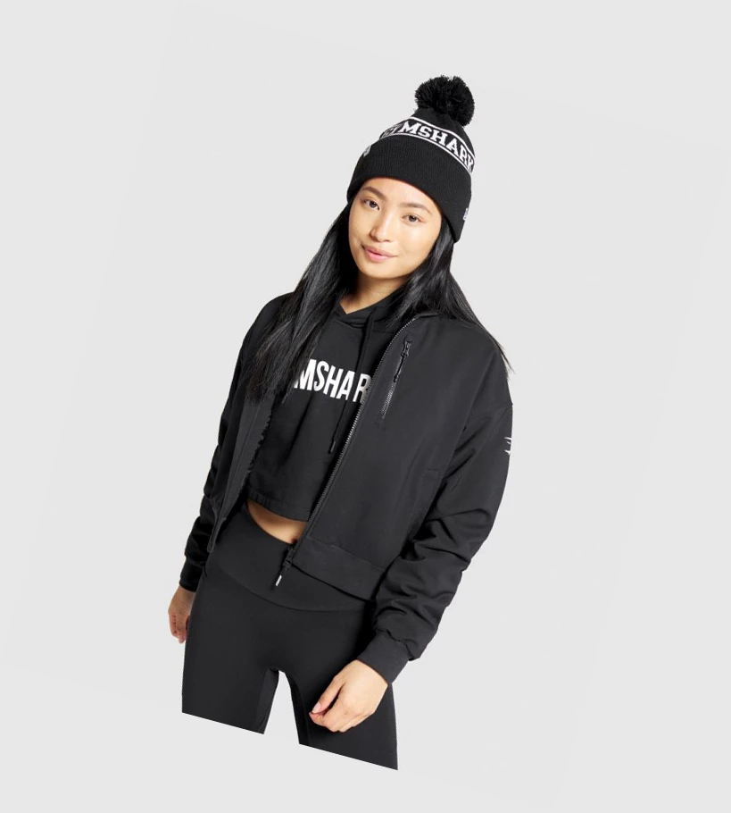 Gymshark New Era Tab Beanie Naisten Headband Mustat | TGSFVL825