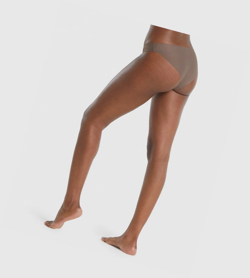 Gymshark No VPL Bikini Brief Naisten Alusvaatteet Ruskea | CSVMHB286
