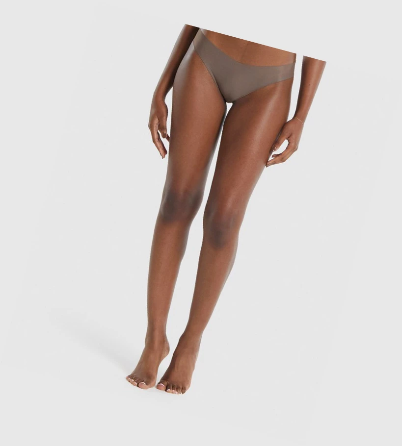 Gymshark No VPL Bikini Brief Naisten Alusvaatteet Ruskea | CSVMHB286