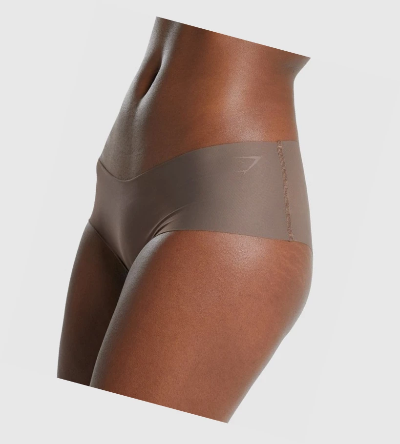 Gymshark No VPL Hipster Naisten Alusvaatteet Ruskea | EYBHQS374