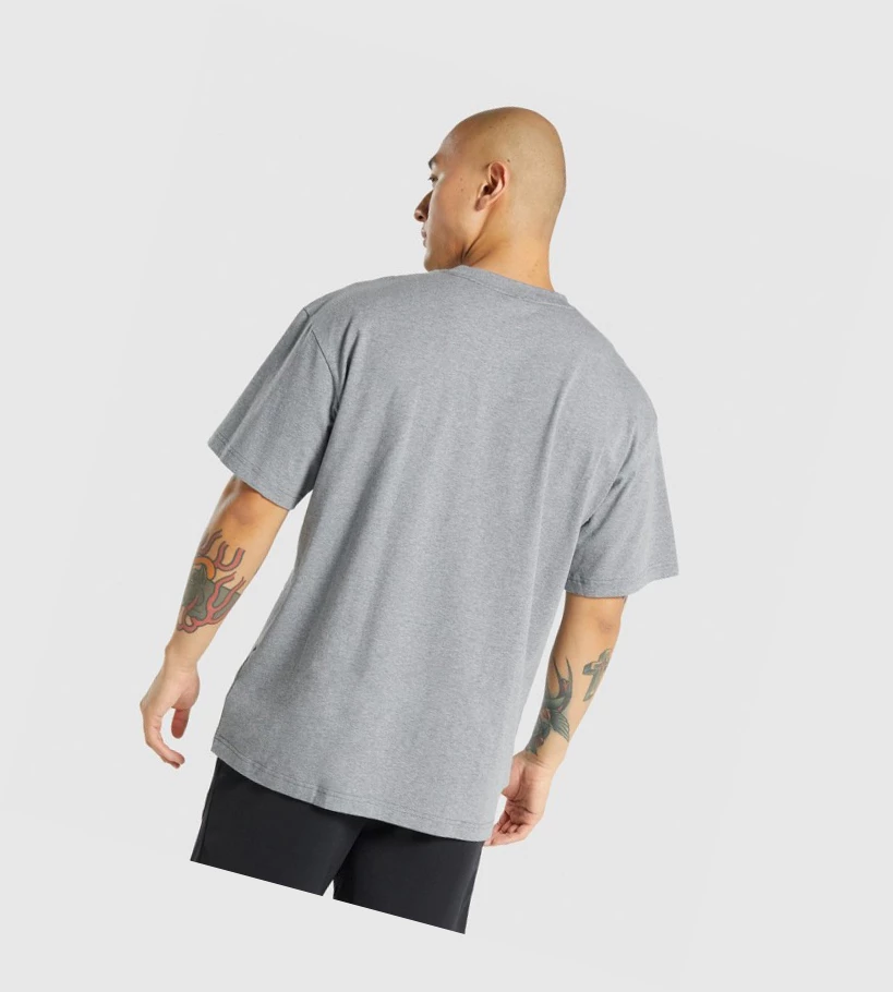 Gymshark Oversized Miesten T Paidat Harmaat | KEVNQH542