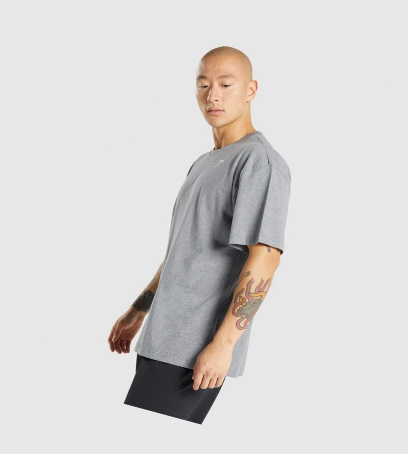 Gymshark Oversized Miesten T Paidat Harmaat | KEVNQH542
