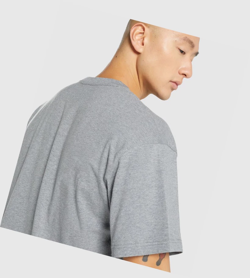 Gymshark Oversized Miesten T Paidat Harmaat | KEVNQH542