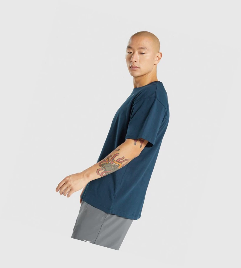 Gymshark Oversized Miesten T Paidat Laivastonsininen | ERJALX804