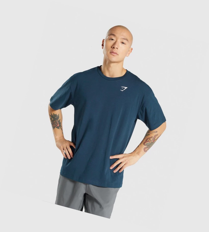 Gymshark Oversized Miesten T Paidat Laivastonsininen | ERJALX804