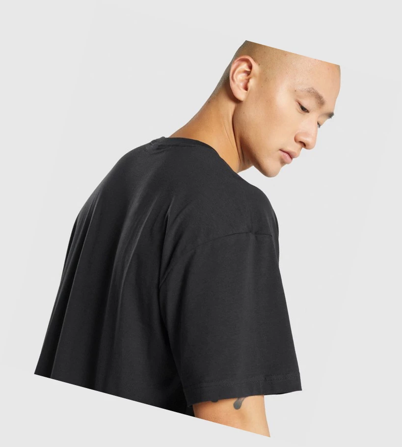 Gymshark Oversized Miesten T Paidat Mustat | SHPJMB961