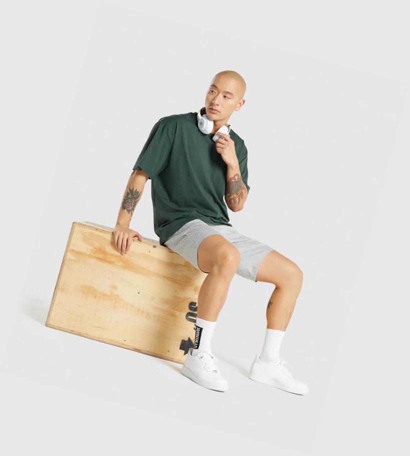 Gymshark Oversized Miesten T Paidat Tummanvihreä | TGRMLY972