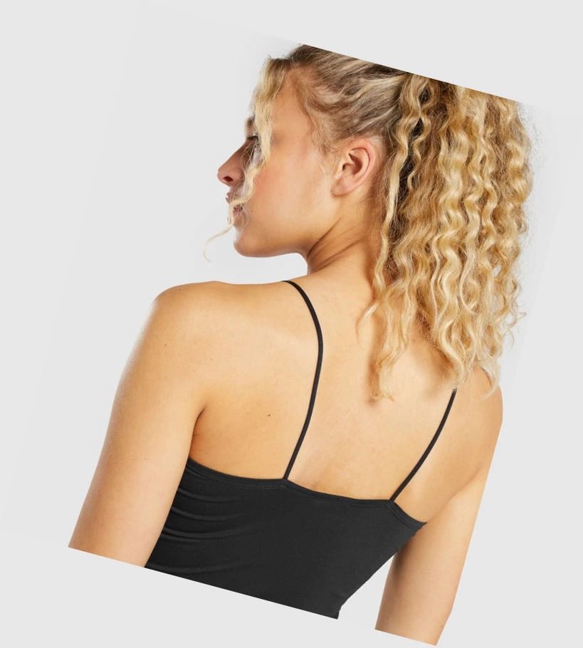 Gymshark Pause Cami Naisten Hihaton Paita Mustat | AVEPWZ751
