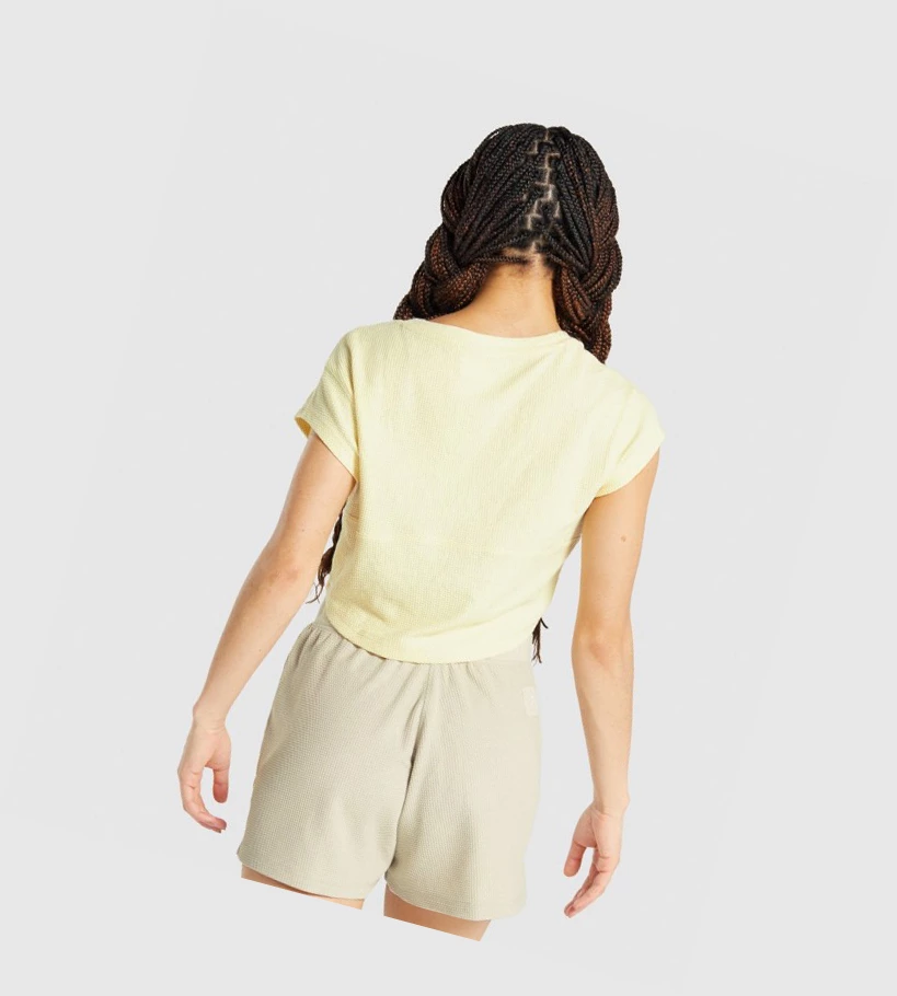Gymshark Pause Crop Top Naisten Puserot Keltainen | VGWUJC431