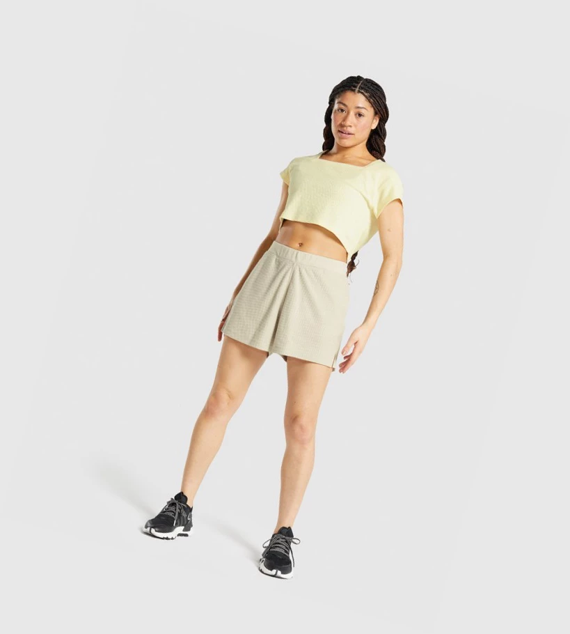Gymshark Pause Crop Top Naisten Puserot Keltainen | VGWUJC431