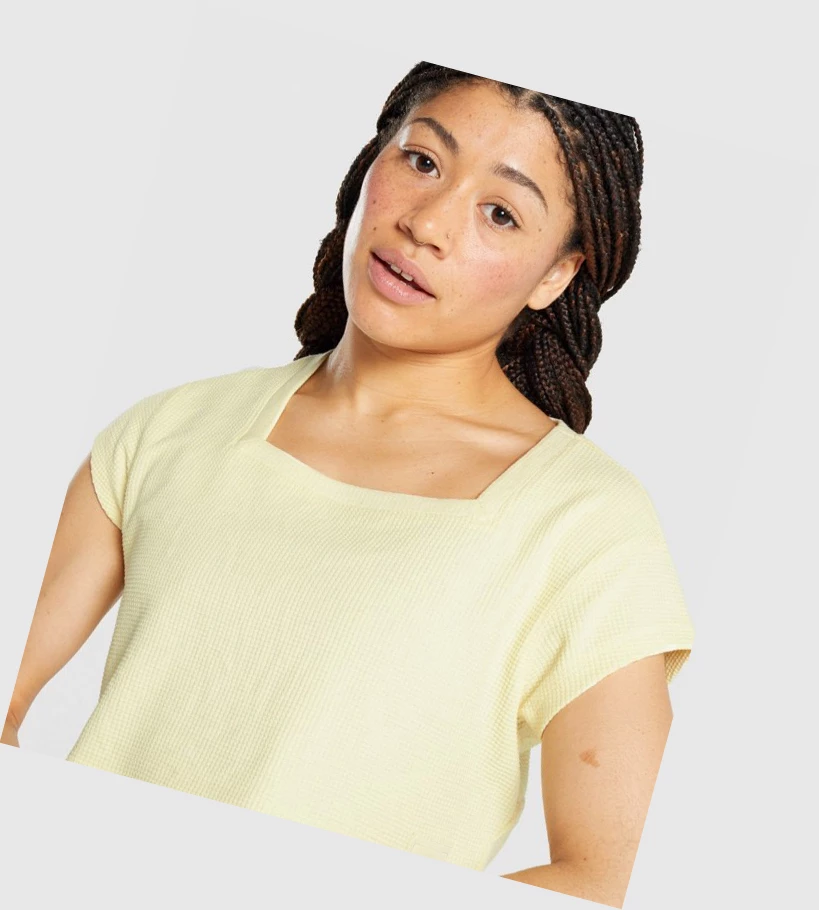 Gymshark Pause Crop Top Naisten Puserot Keltainen | VGWUJC431