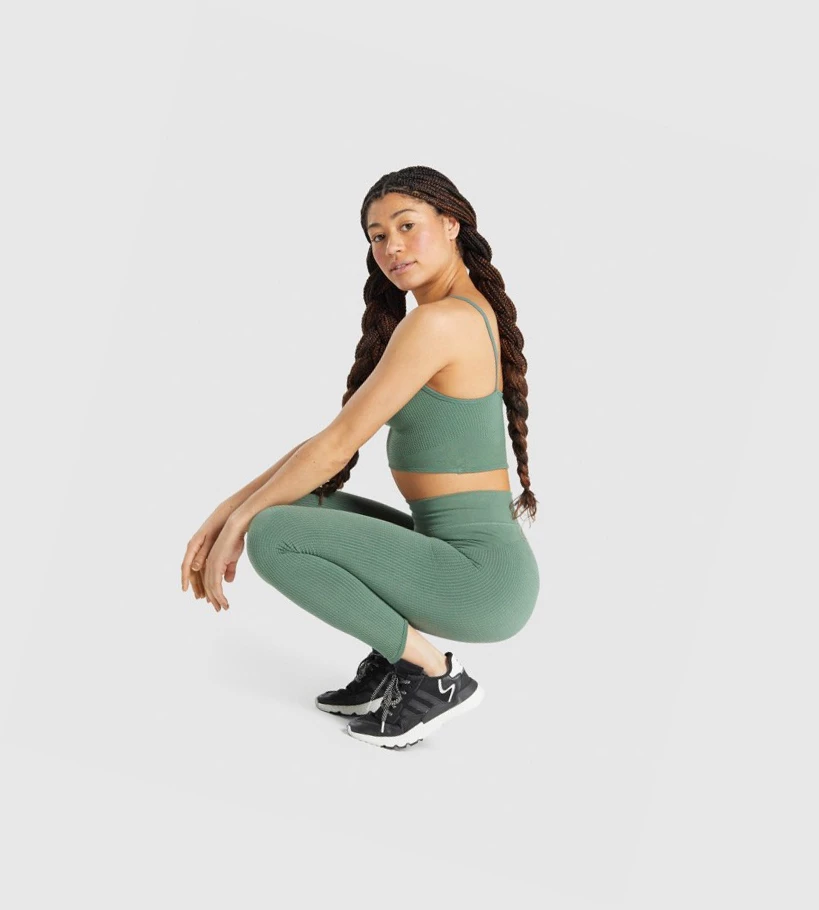Gymshark Pause Seamless High Waisted Naisten Leggingsit Vihreä | BDVNWP760